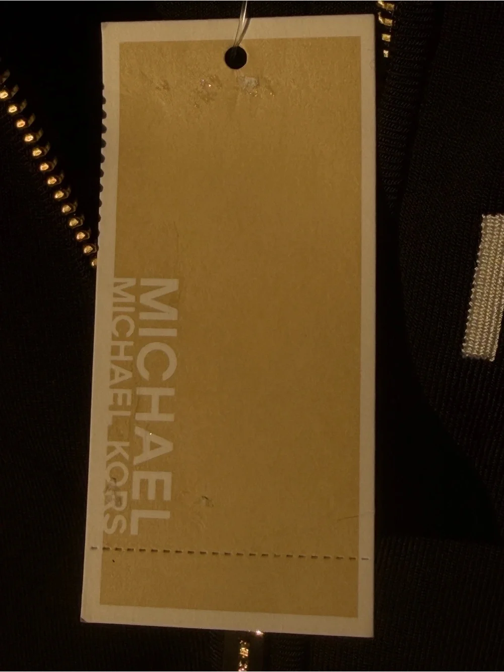 MICHAEL KORS NWT Black Gold Logo Zip Sweater Jacket XXS $175